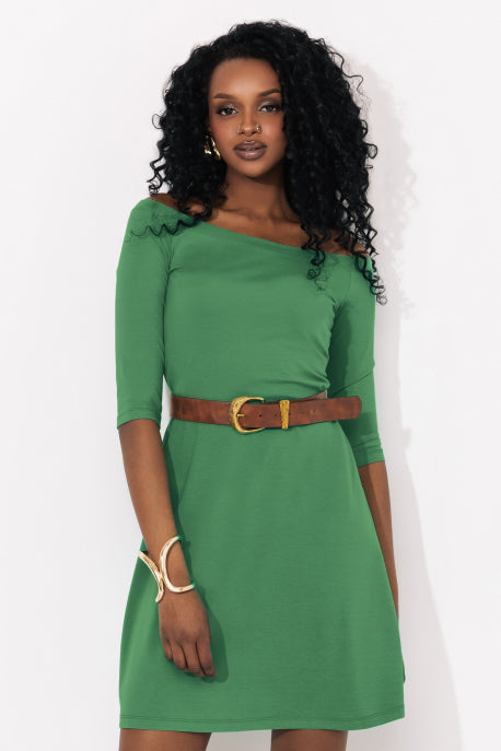 AMNESIA Logum šaty zelené