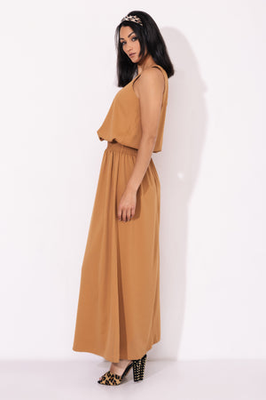 AMNESIA Teodora šaty camel