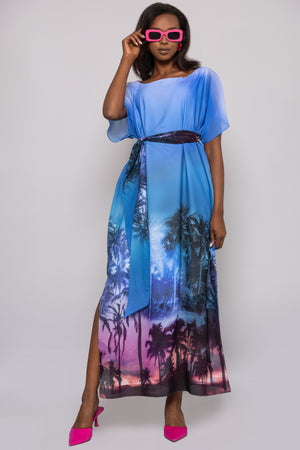 AMNESIA Kemboro šaty fialové
