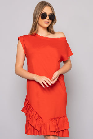 AMNESIA Saba šaty červené