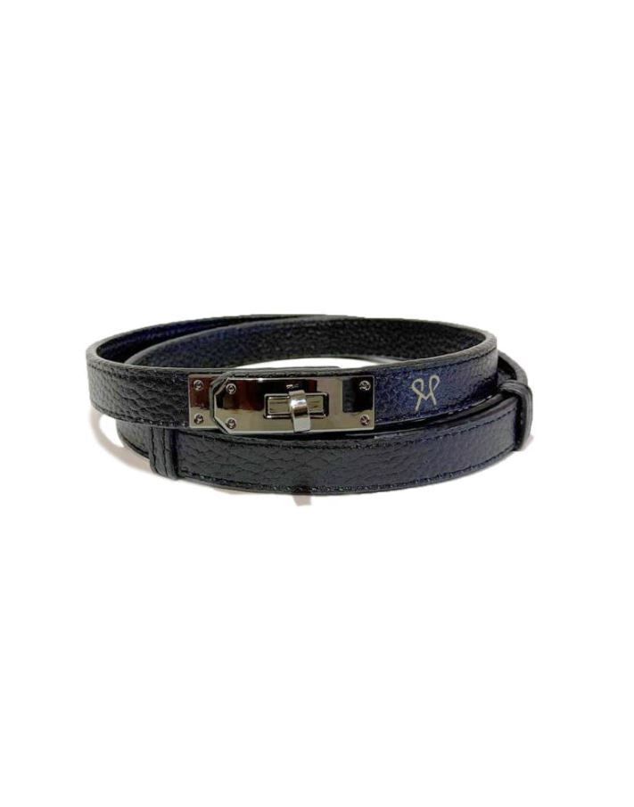 MAGENTA Opasok čierny s antracitovou prackou M207365