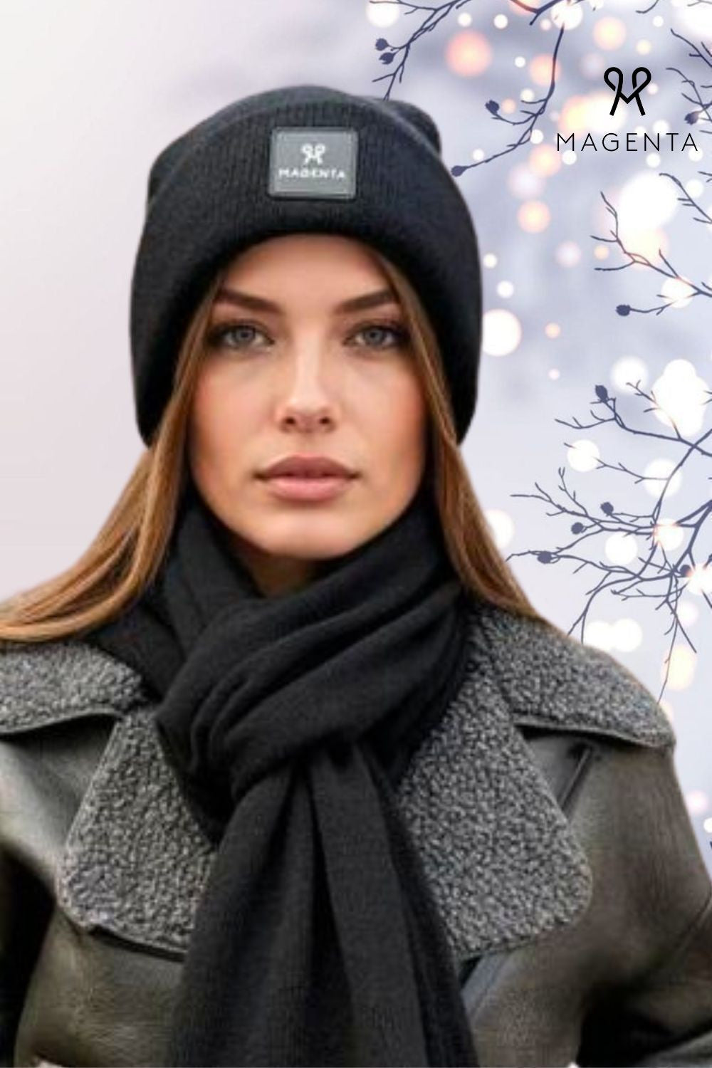 MAGENTA Šál čierny M204595