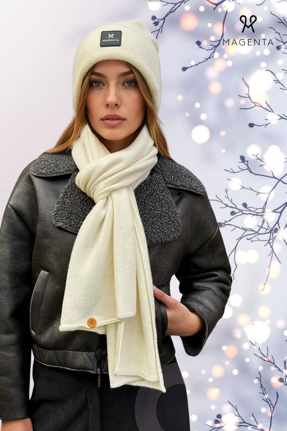 MAGENTA Čiapka biela