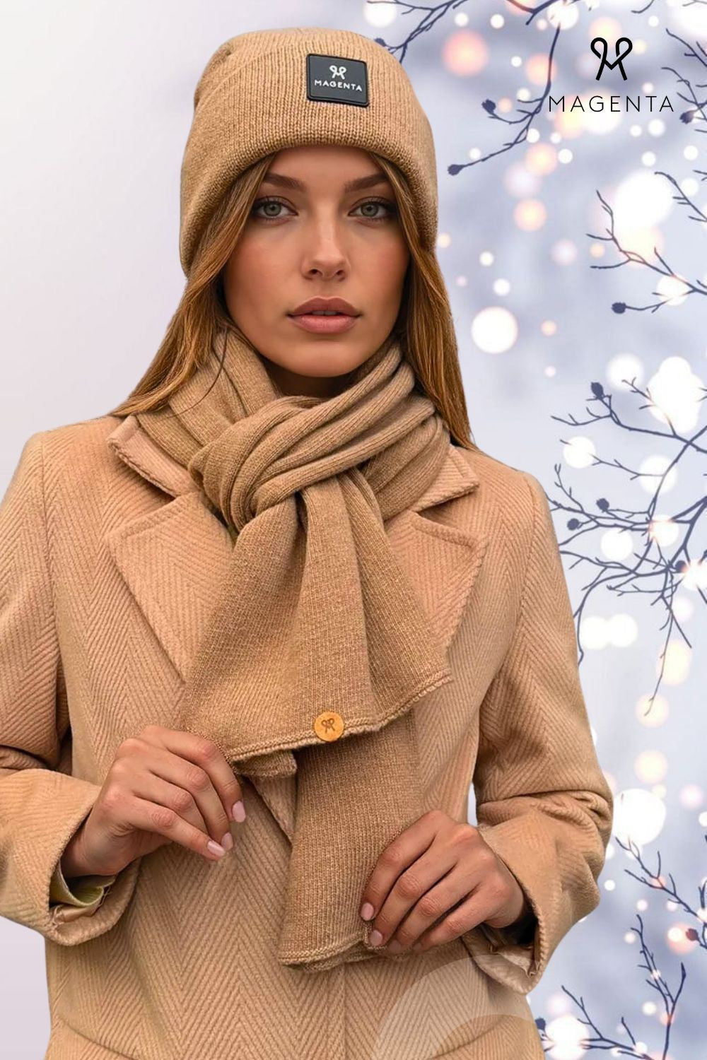 MAGENTA Šál camel M204595