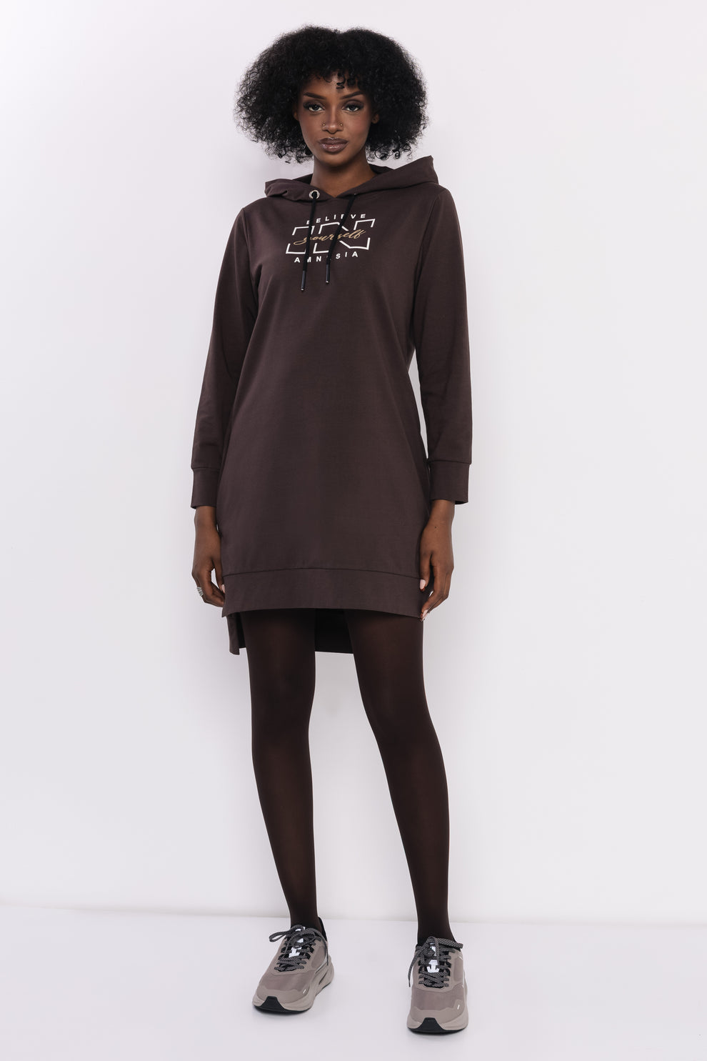 AMNESIA Csöre tunika hnedá