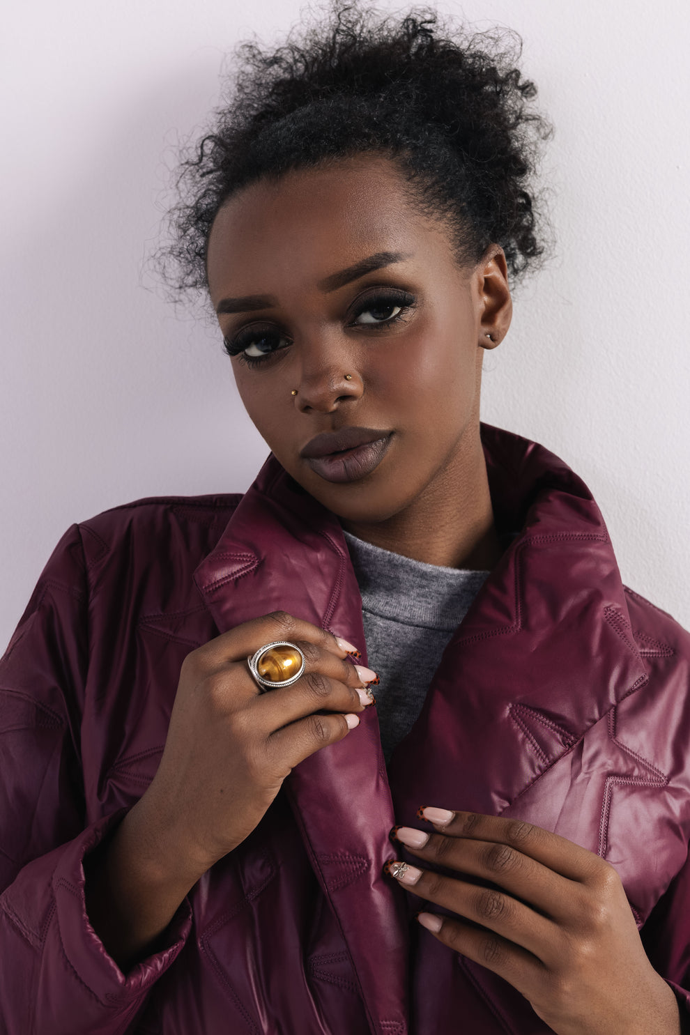 AMNESIA Lizel kabát bordový