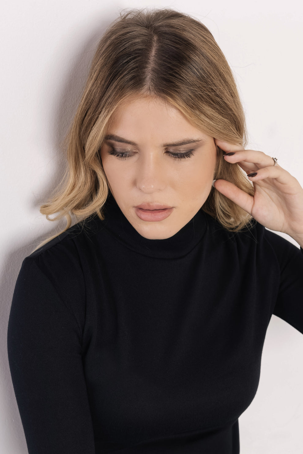 AMNESIA Ilus polorolák pletený tenký čierny