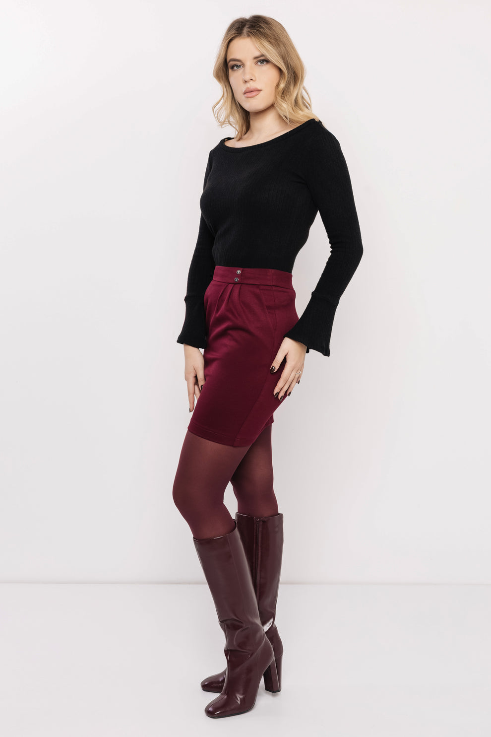 AMNESIA Angin top pletený čierne