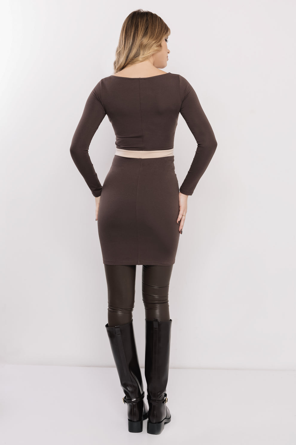 AMNESIA Razin šaty hnedé