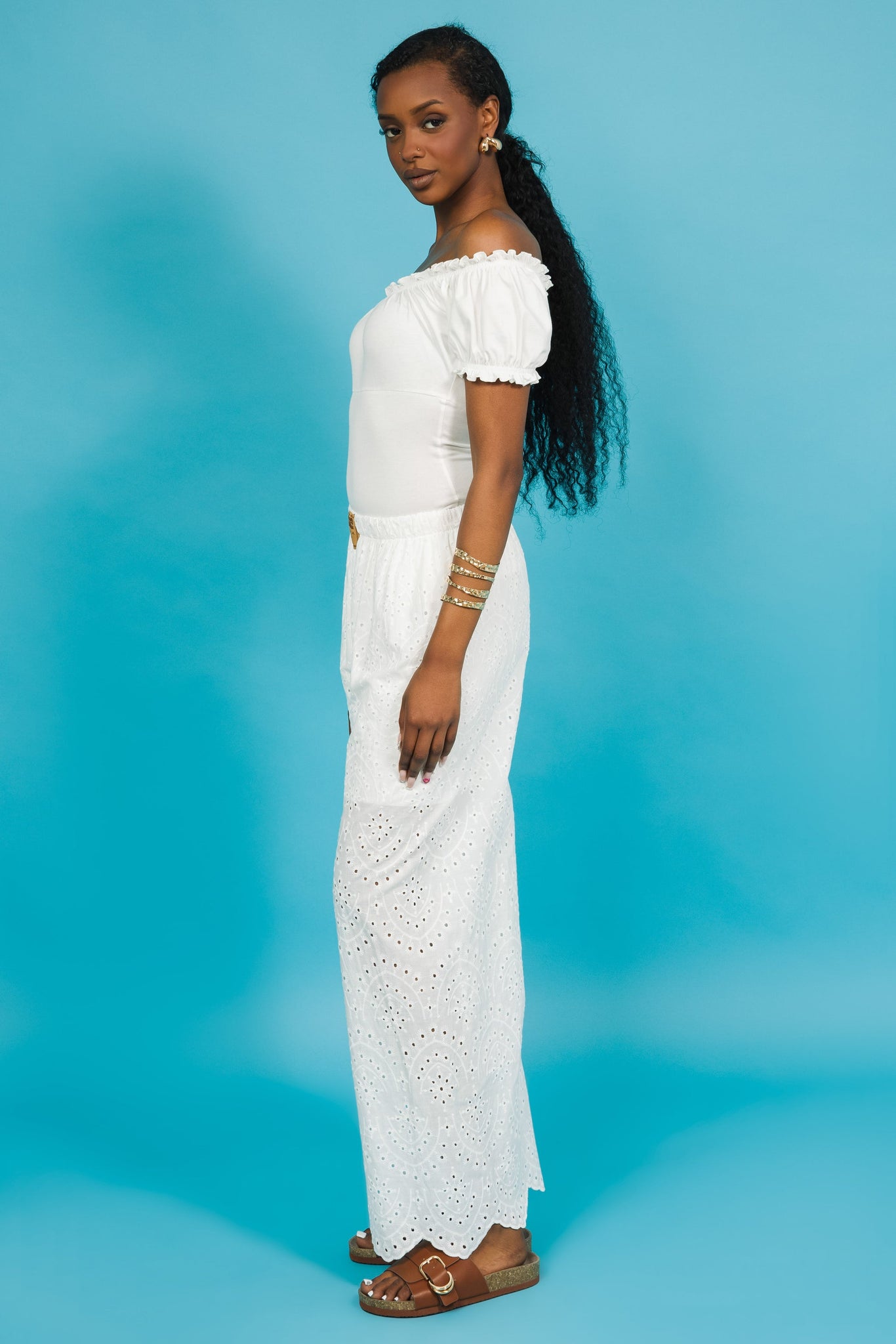 AMNESIA Lizi nohavice biele