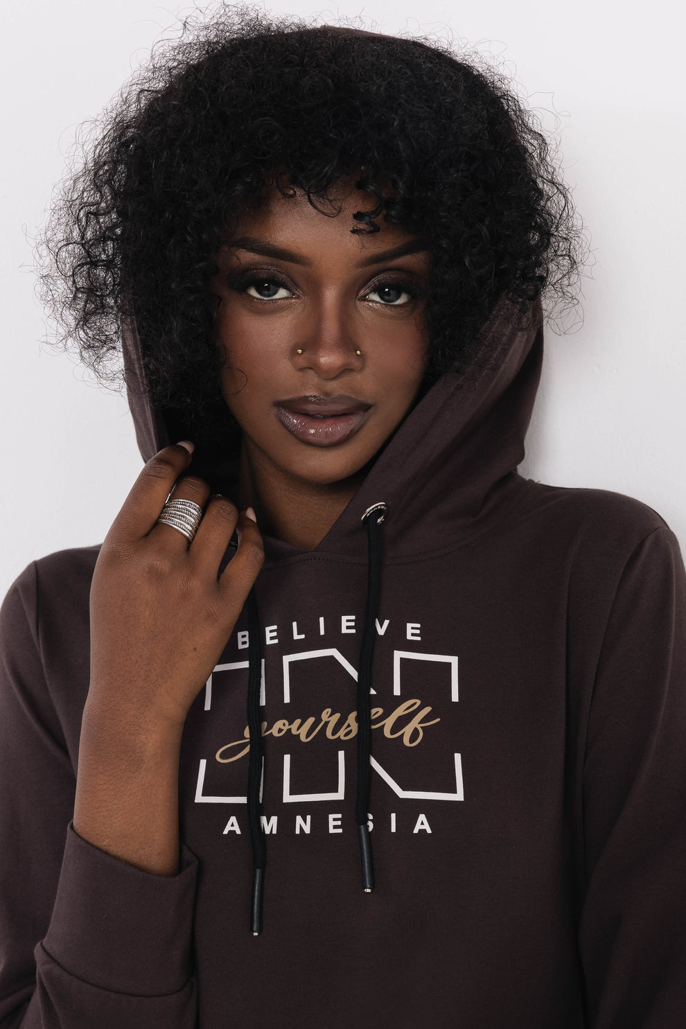 AMNESIA Csöre tunika hnedá