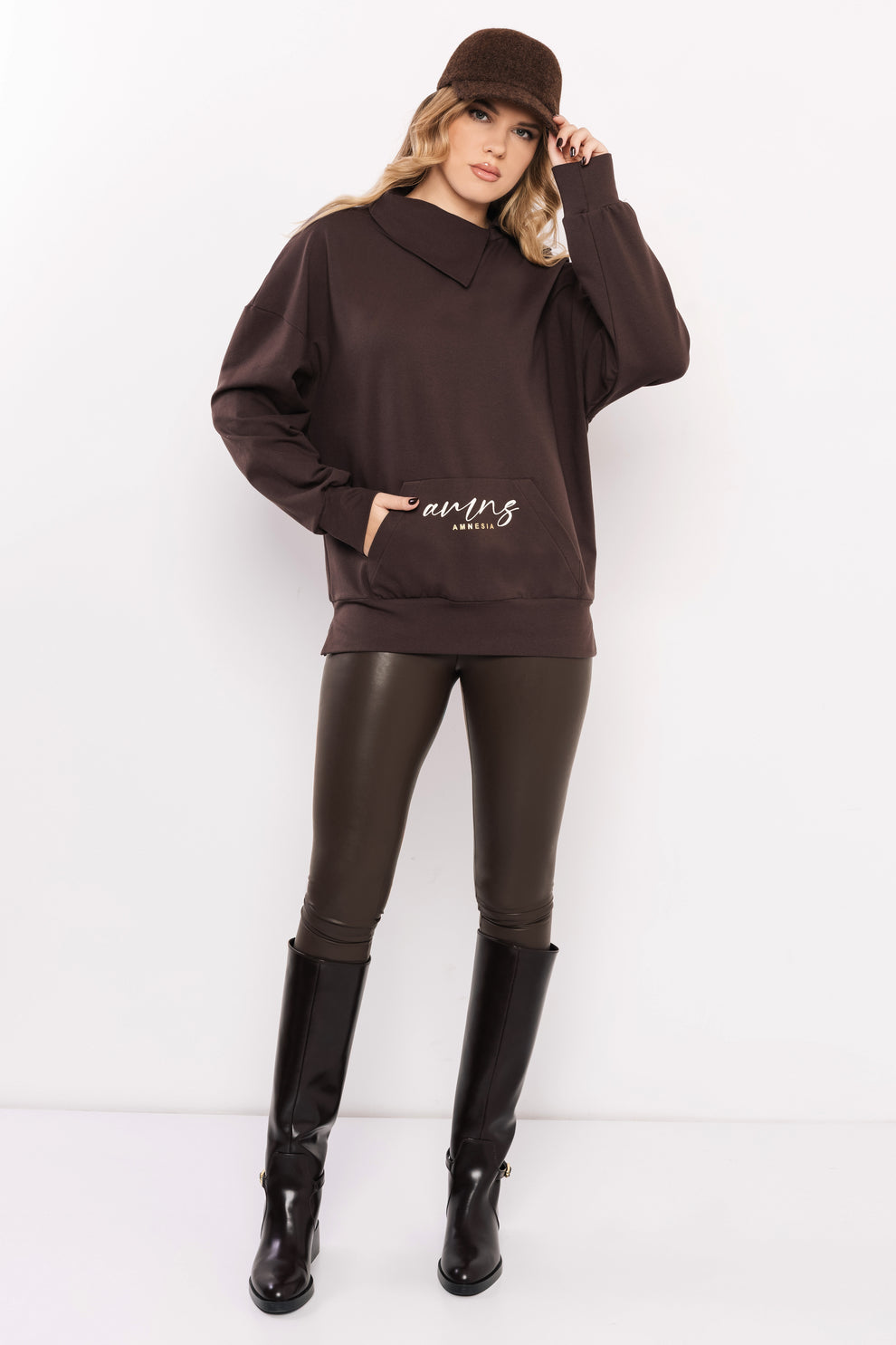 AMNESIA Sanka tunika hnedá