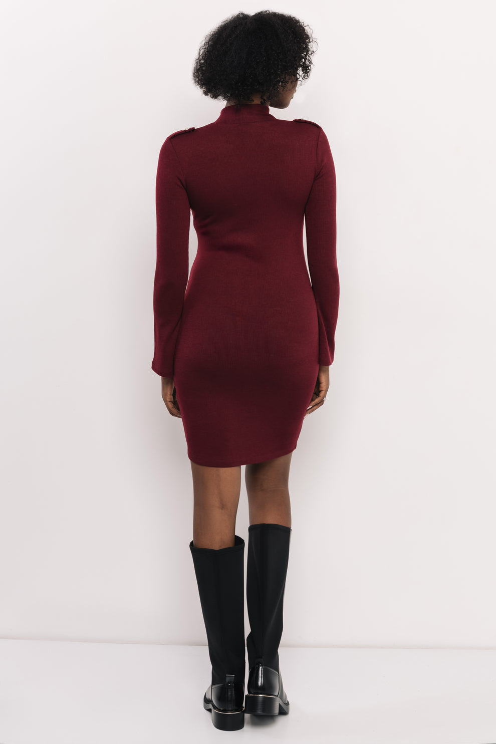 AMNESIA Duby šaty bordové