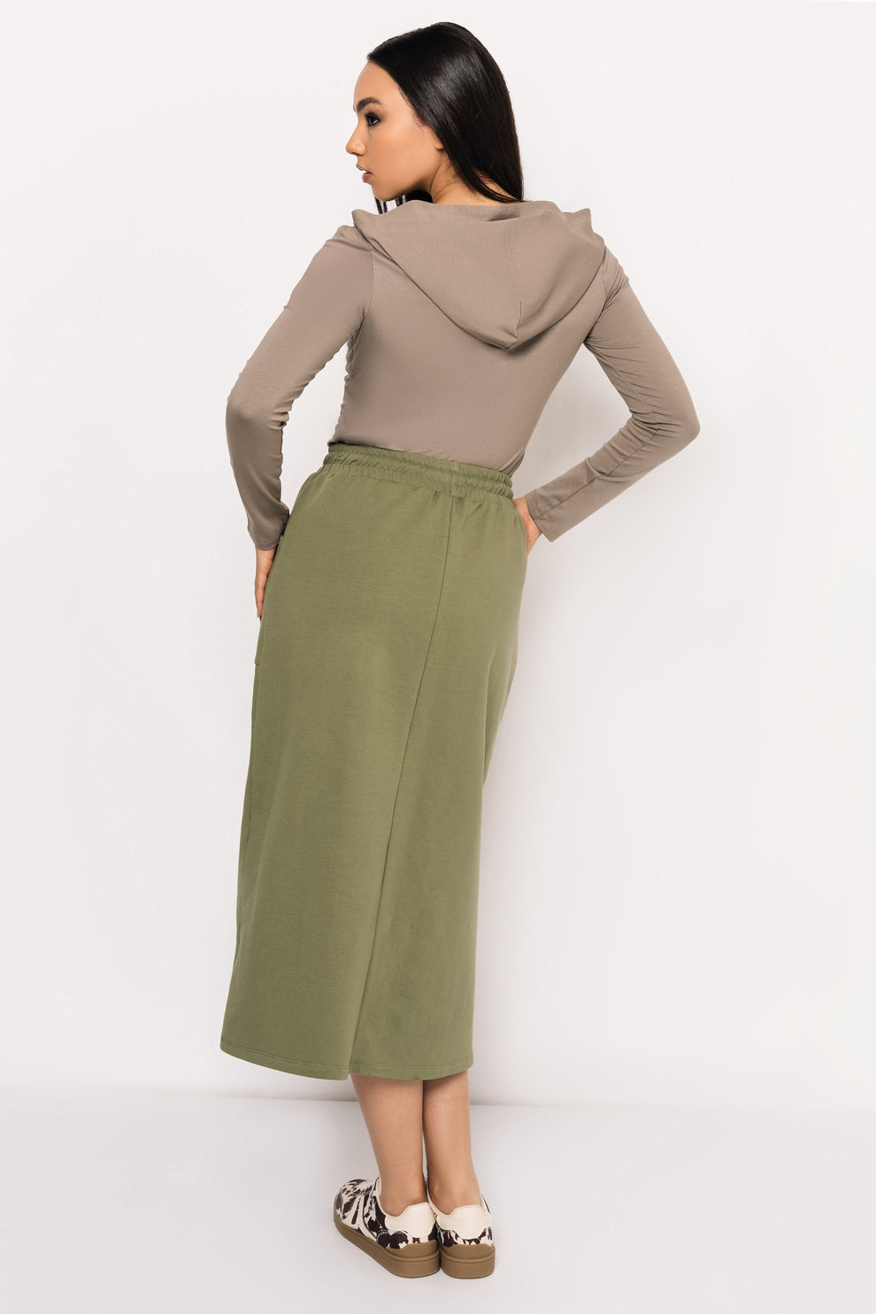 AMNESIA Huba sukňa khaki