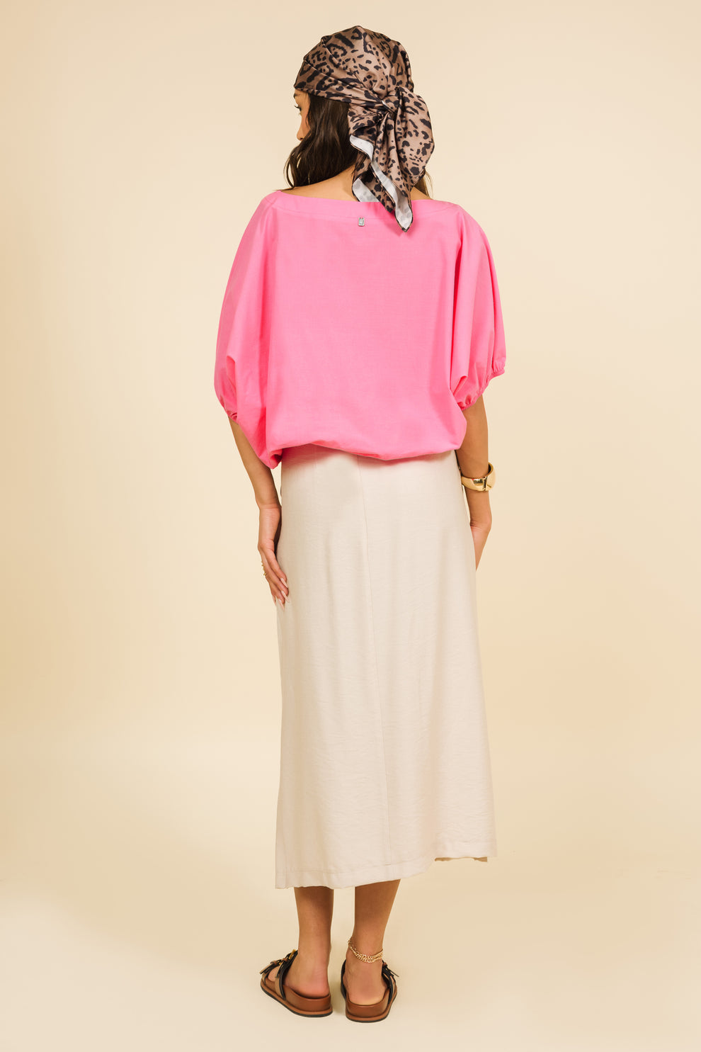 AMNESIA Satin tunika pink