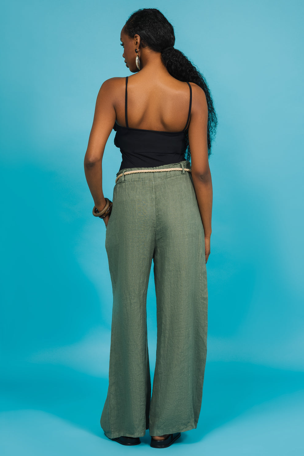 AMNESIA Folk nohavice khaki