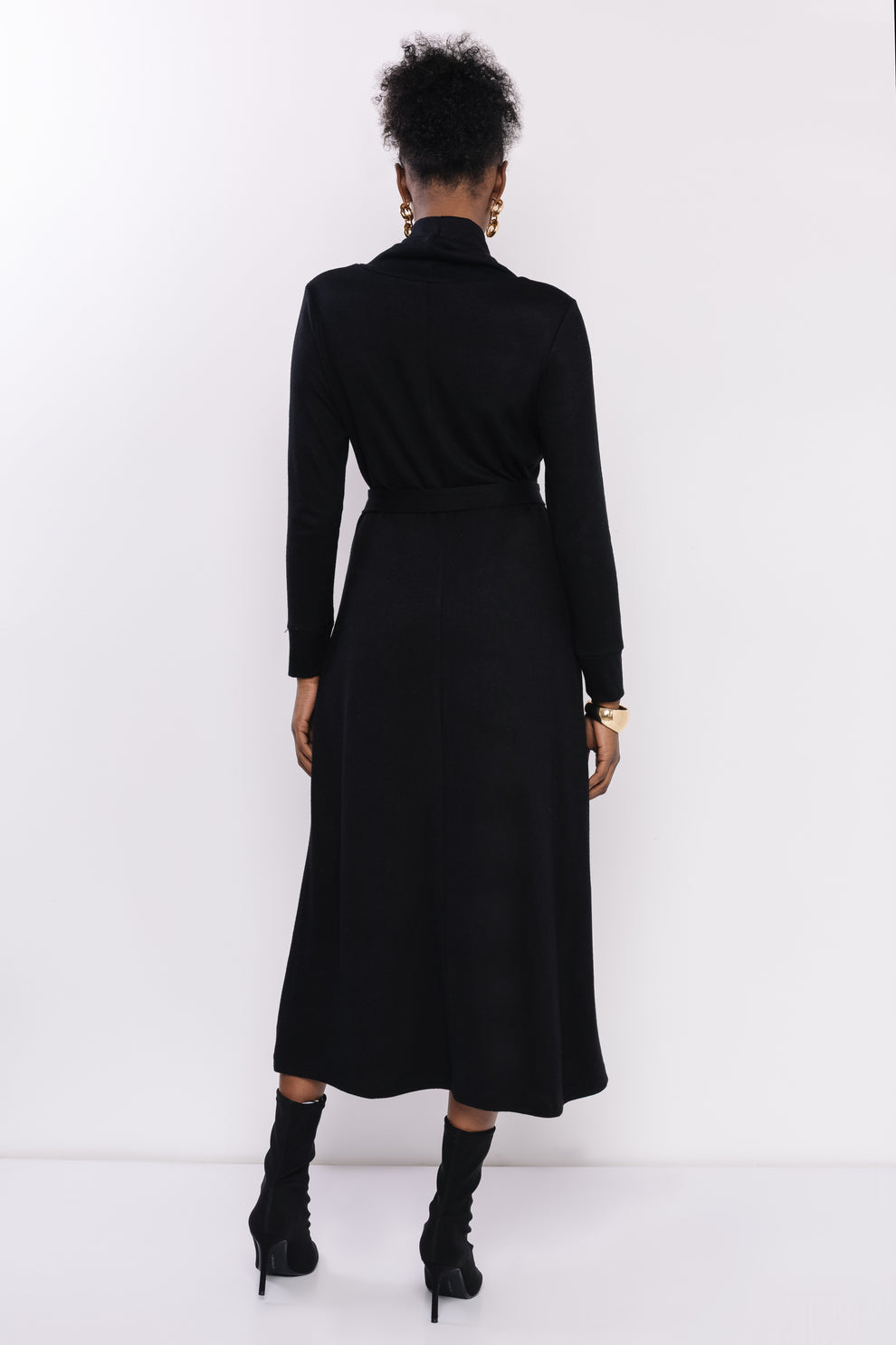 AMNESIA Enka šaty pletené čierne