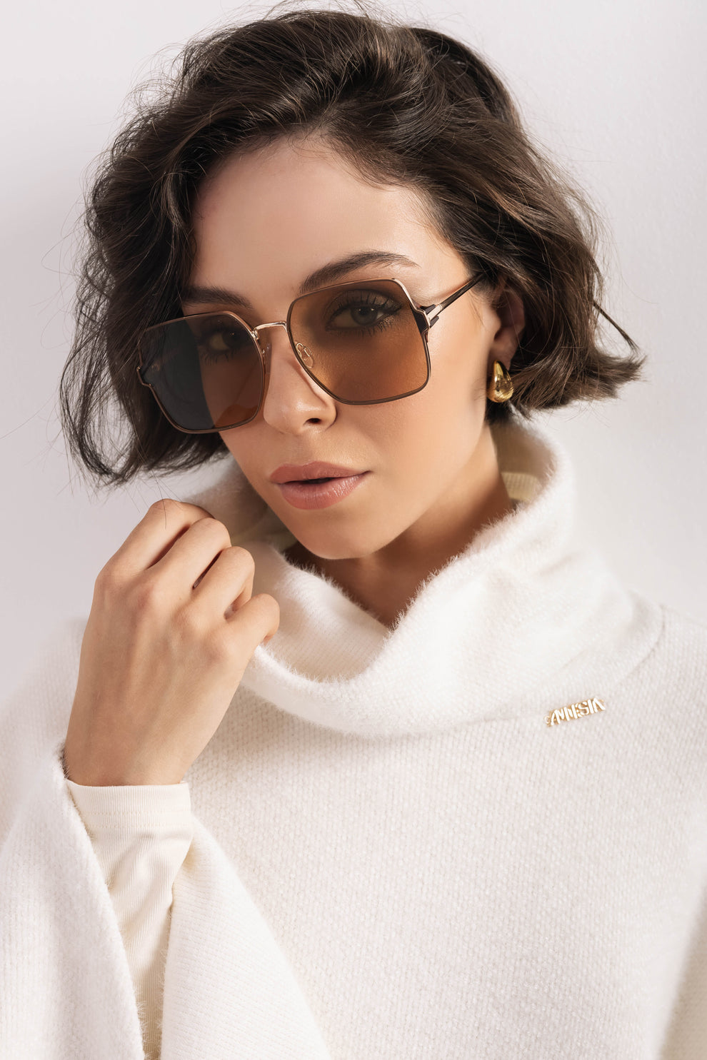 AMNESIA Diola pončo krémové