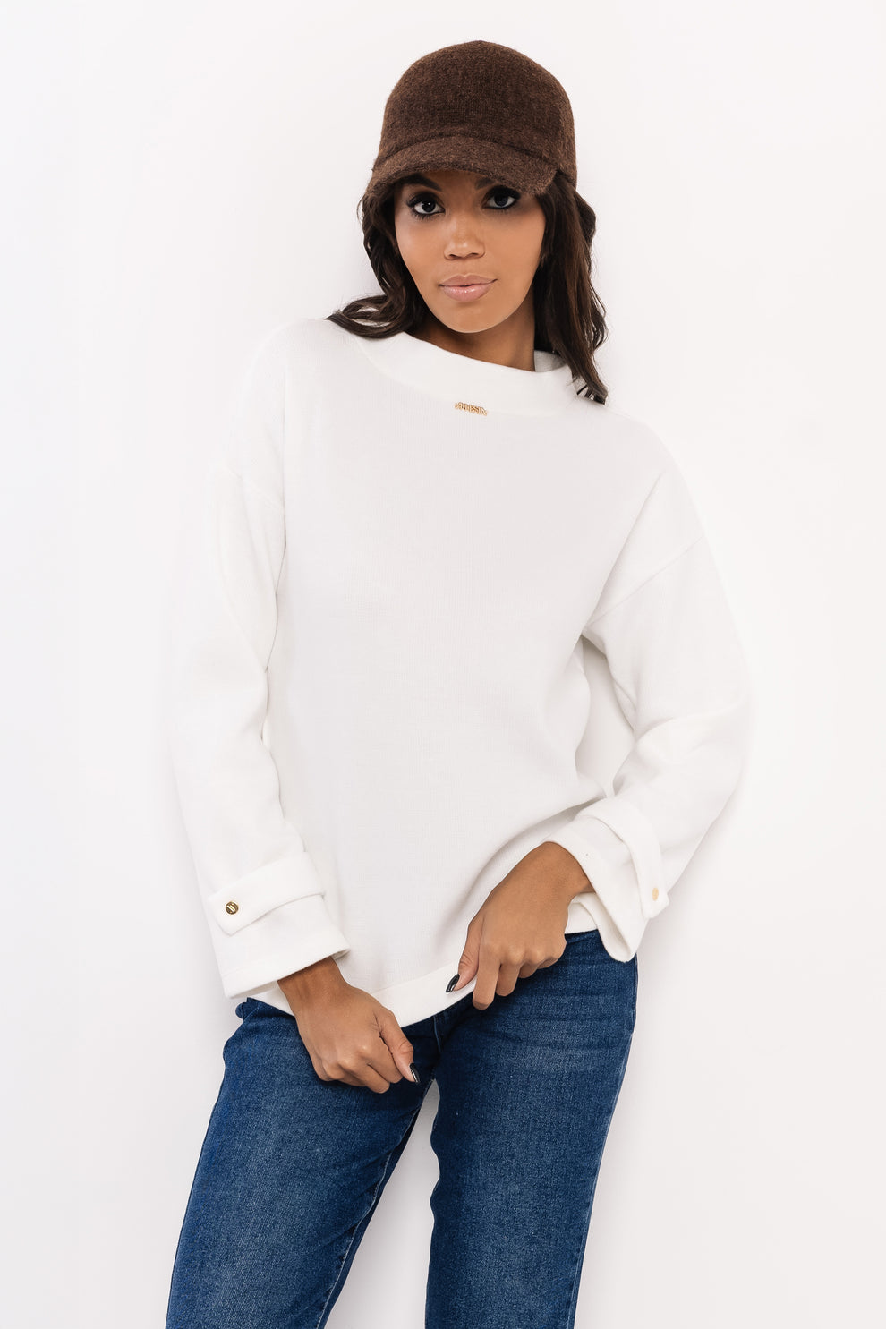 AMNESIA Koletta pulóver krémový