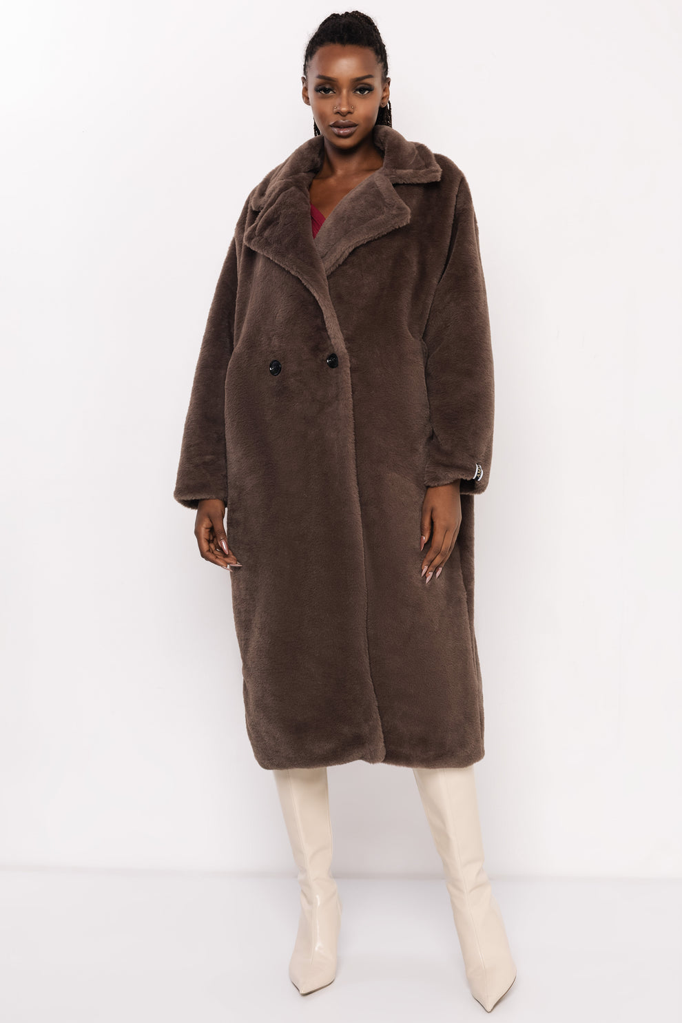 AMNESIA Floris kabát hnedý