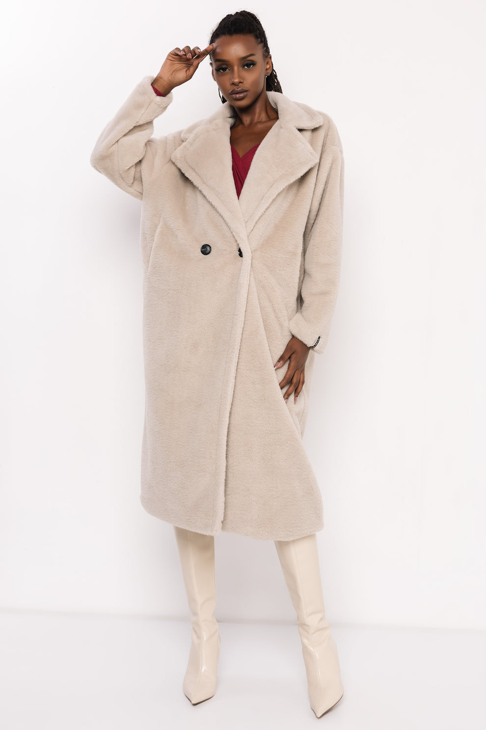 AMNESIA Floris kabát béžový