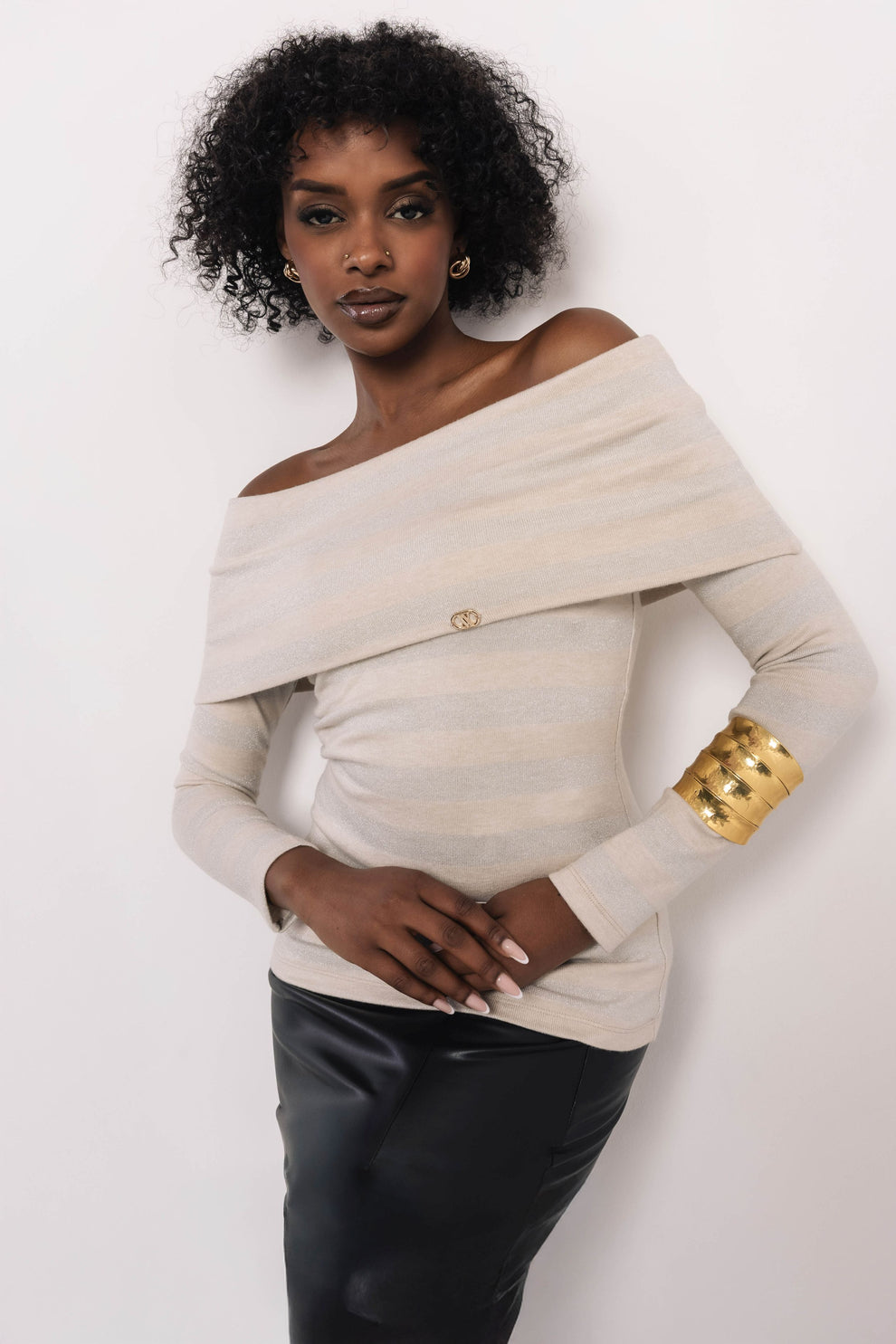 AMNESIA Pipo top béžový