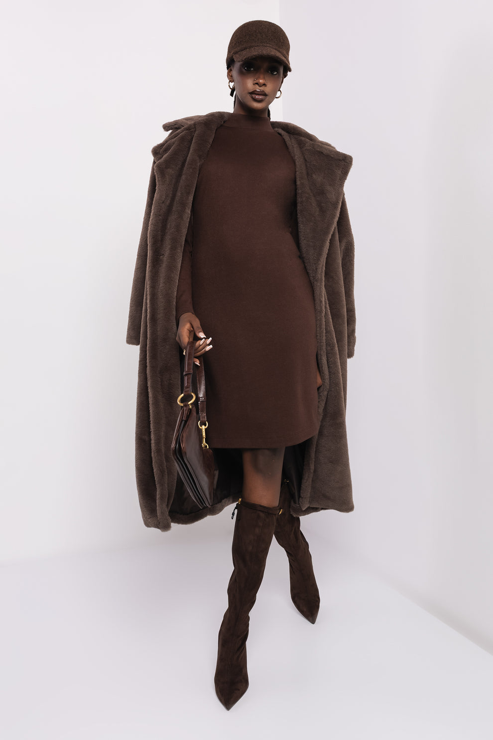 AMNESIA Floris kabát hnedý