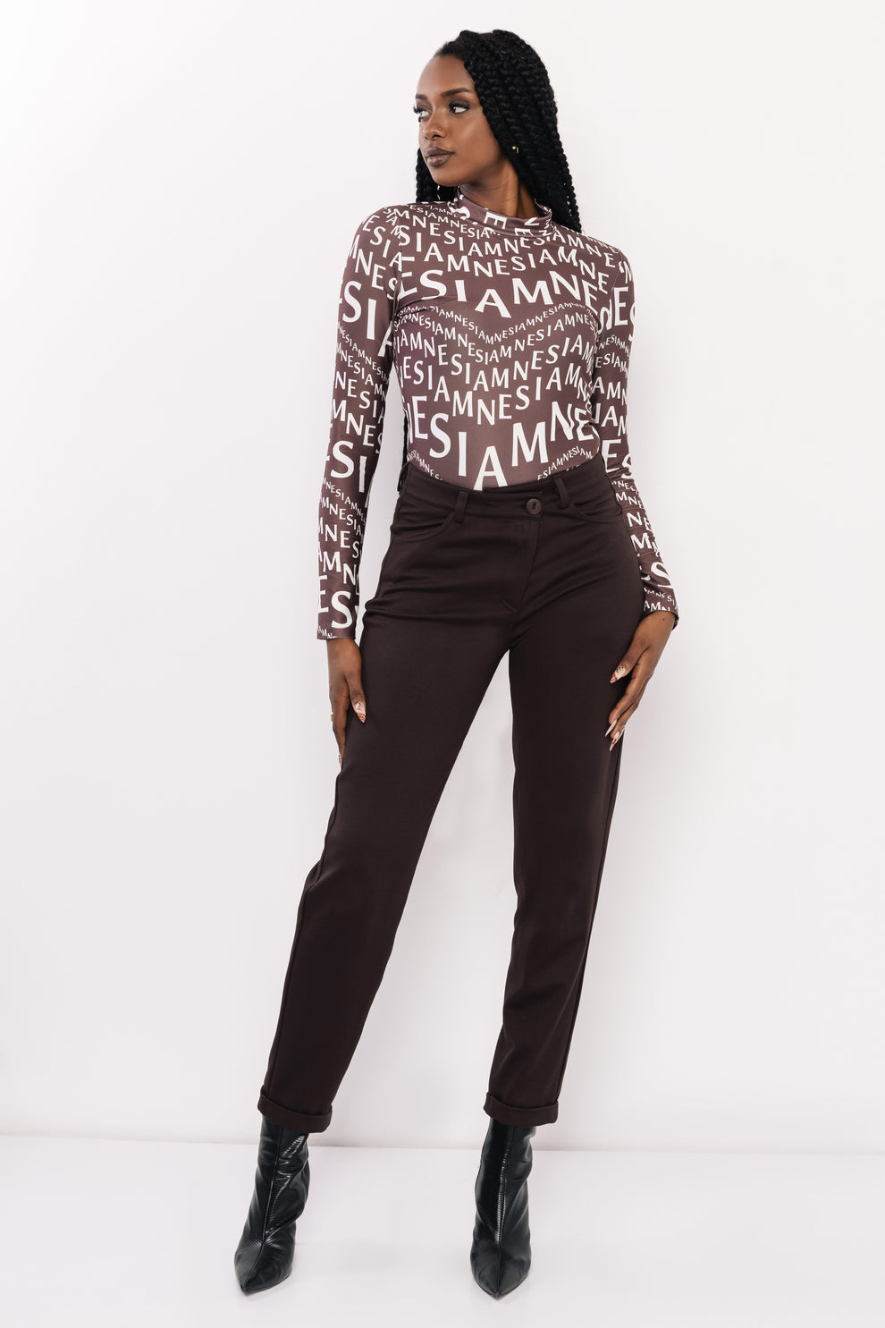 AMNESIA Kabul nohavice hnedé