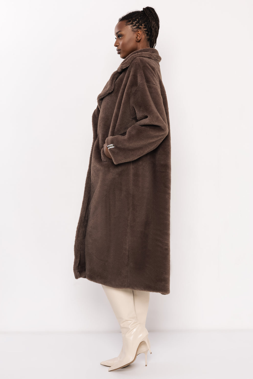 AMNESIA Floris kabát hnedý