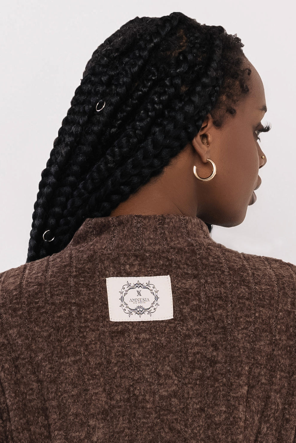 AMNESIA Mietta šaty hnedé pletené