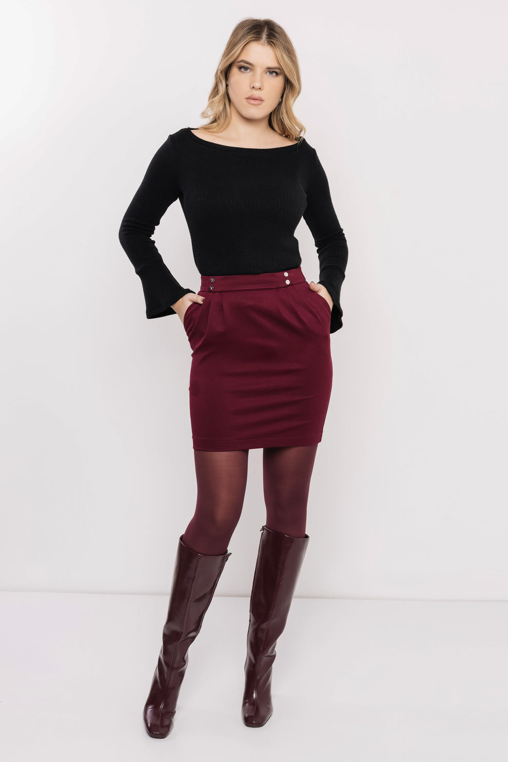 AMNESIA Angin top pletený čierne