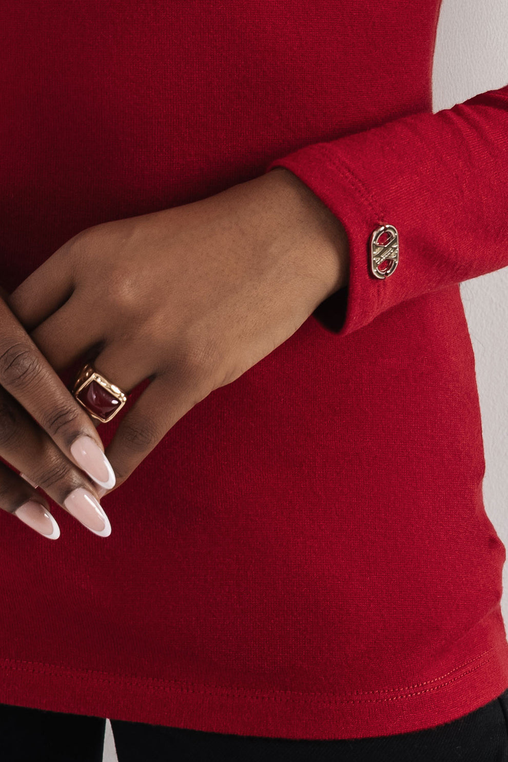 AMNESIA Ilus polorolák pletený tenký červený