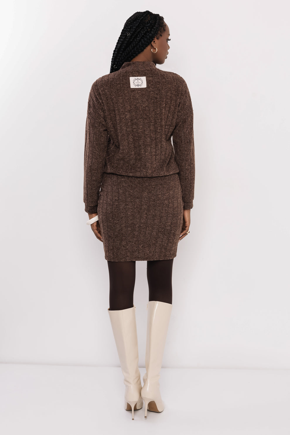 AMNESIA Mietta šaty hnedé pletené