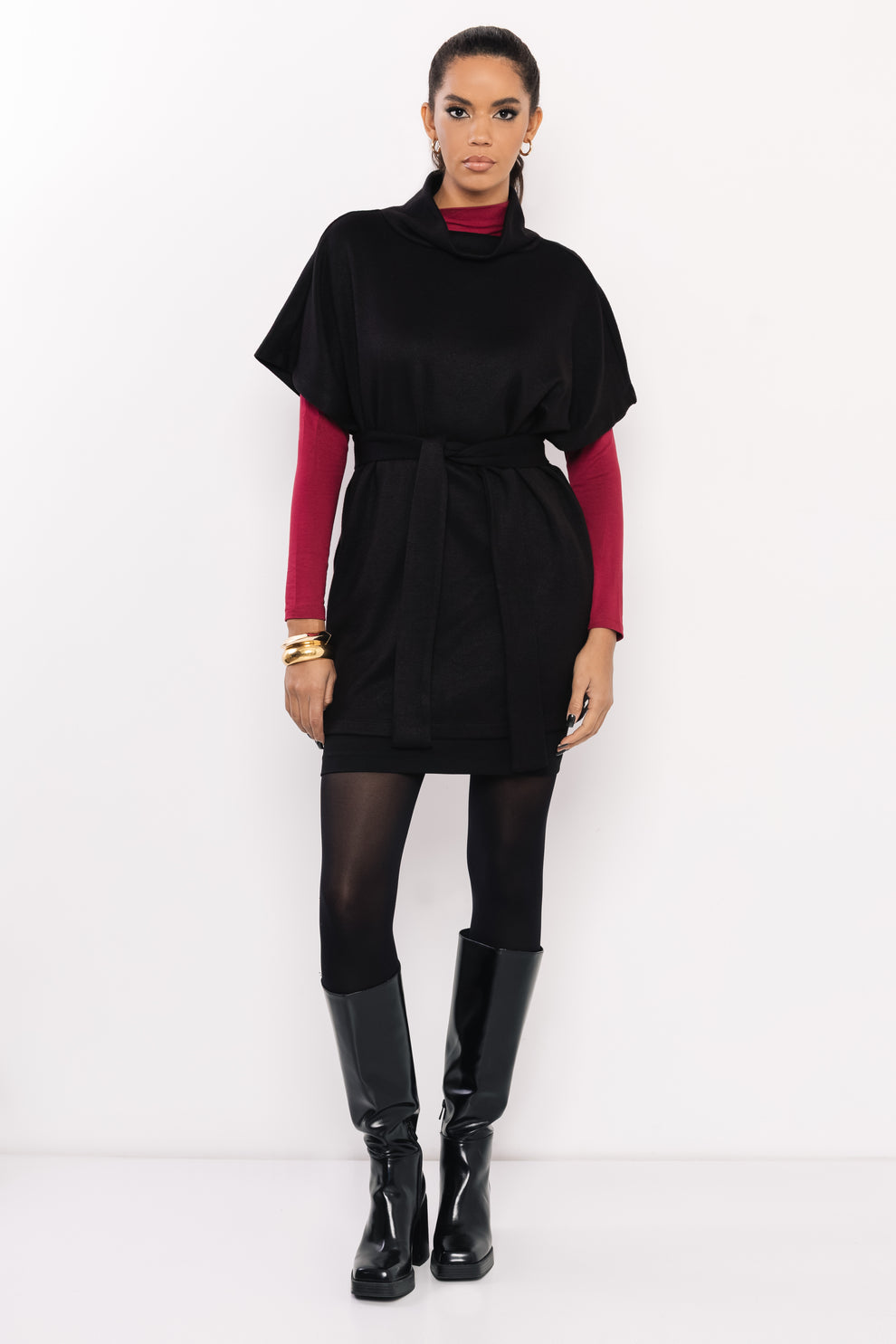 AMNESIA Nomel vesta pletená čierna