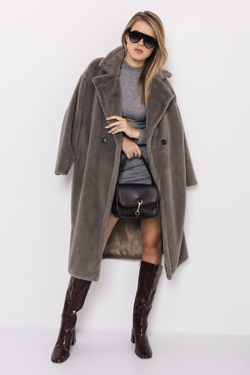 AMNESIA Floris kabát sivý