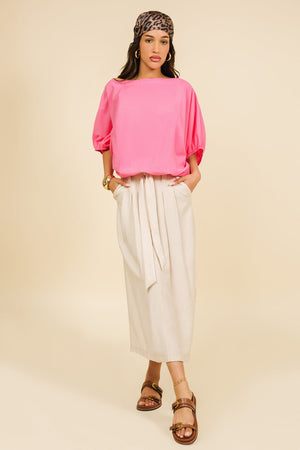 AMNESIA Satin tunika pink