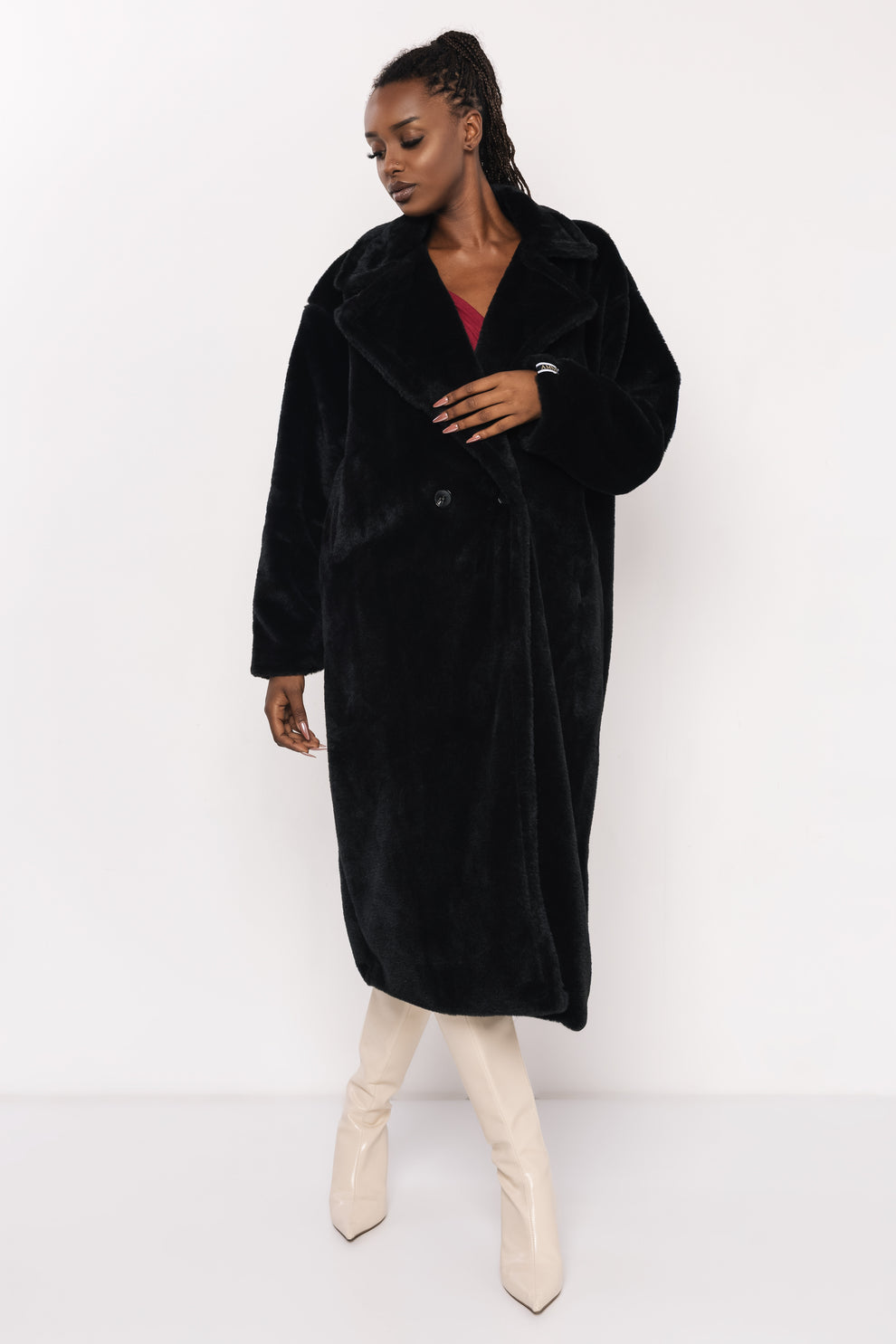 AMNESIA Floris kabát čierny