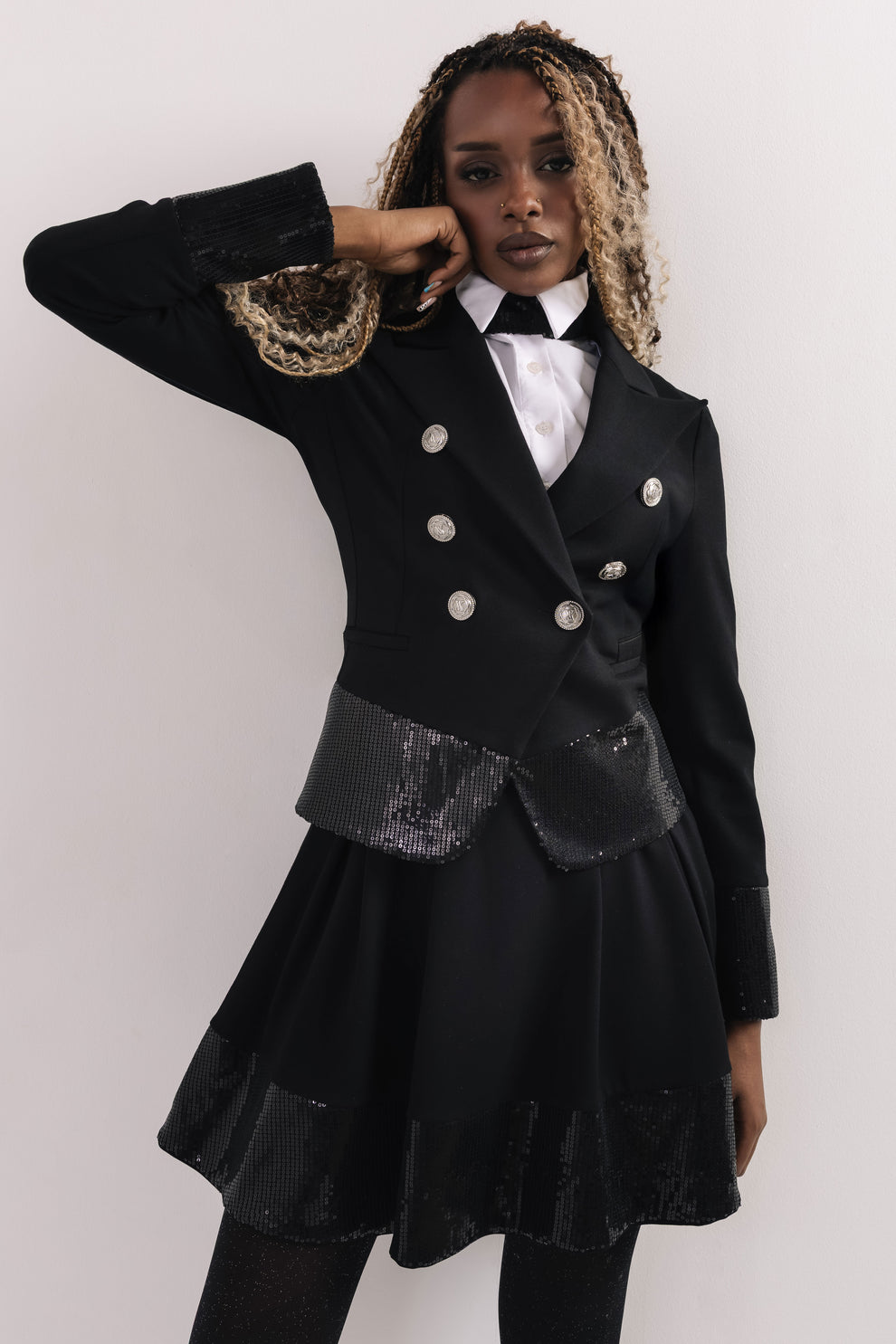 AMNESIA Flitter sako čierne