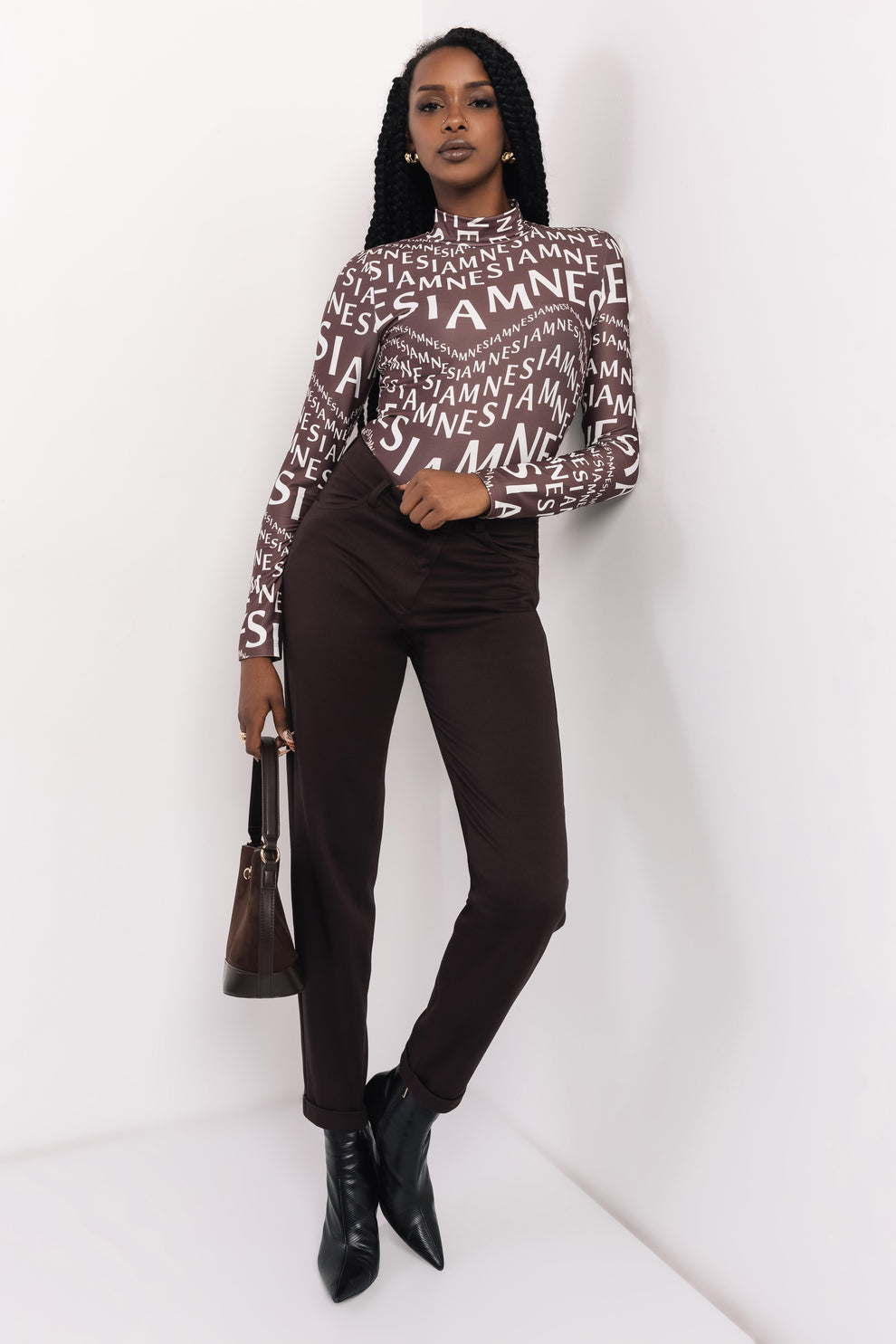 AMNESIA Kabul nohavice hnedé