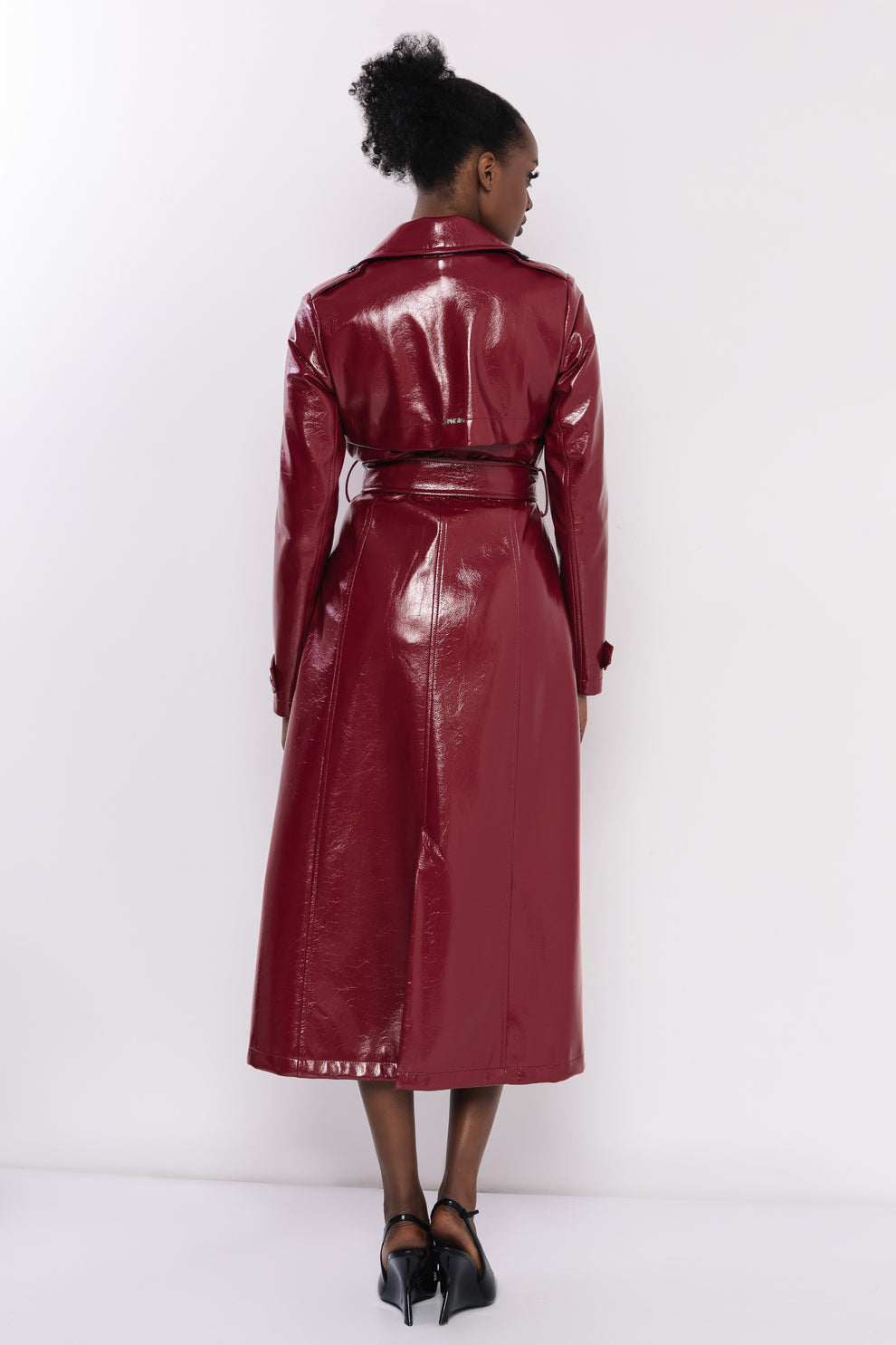 AMNESIA Zoje kabát lakovaný bordový