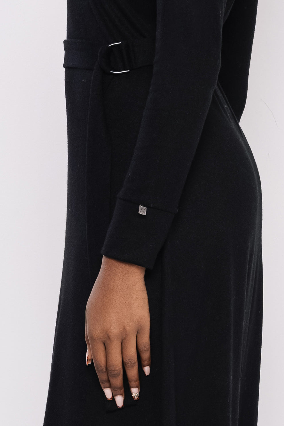 AMNESIA Enka šaty pletené čierne