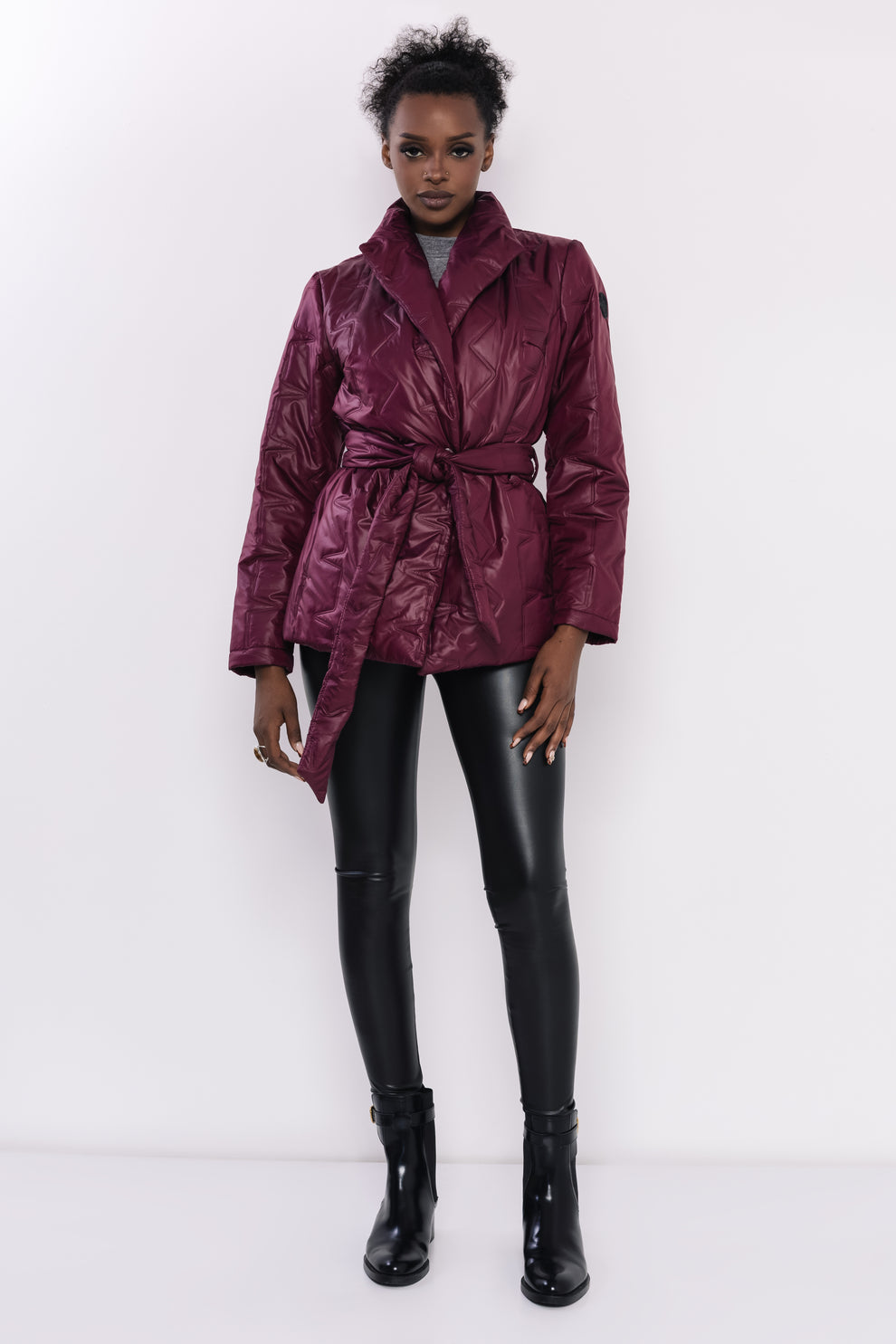 AMNESIA Lizel kabát bordový