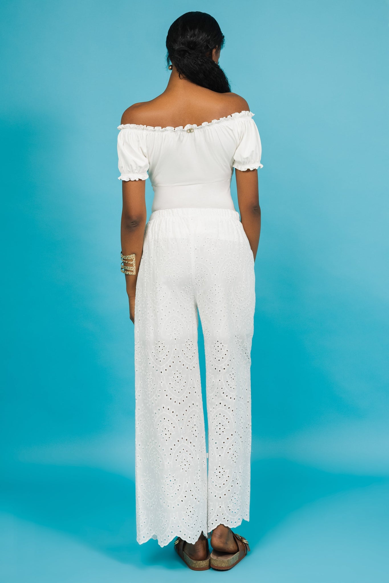 AMNESIA Lizi nohavice biele