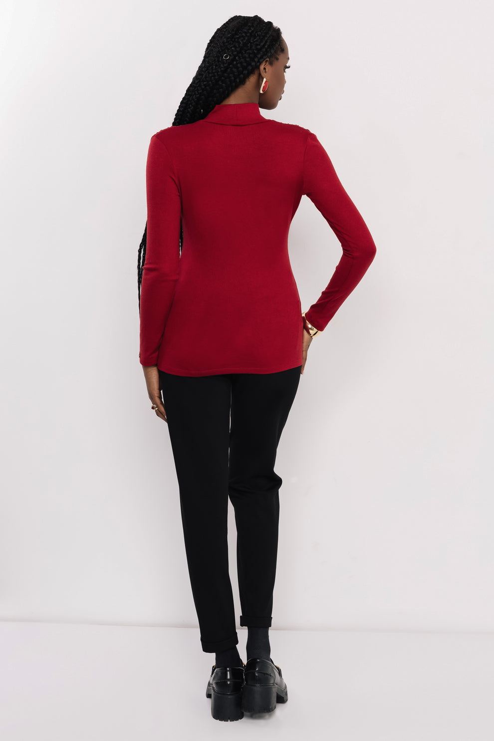 AMNESIA Ilus polorolák pletený tenký červený