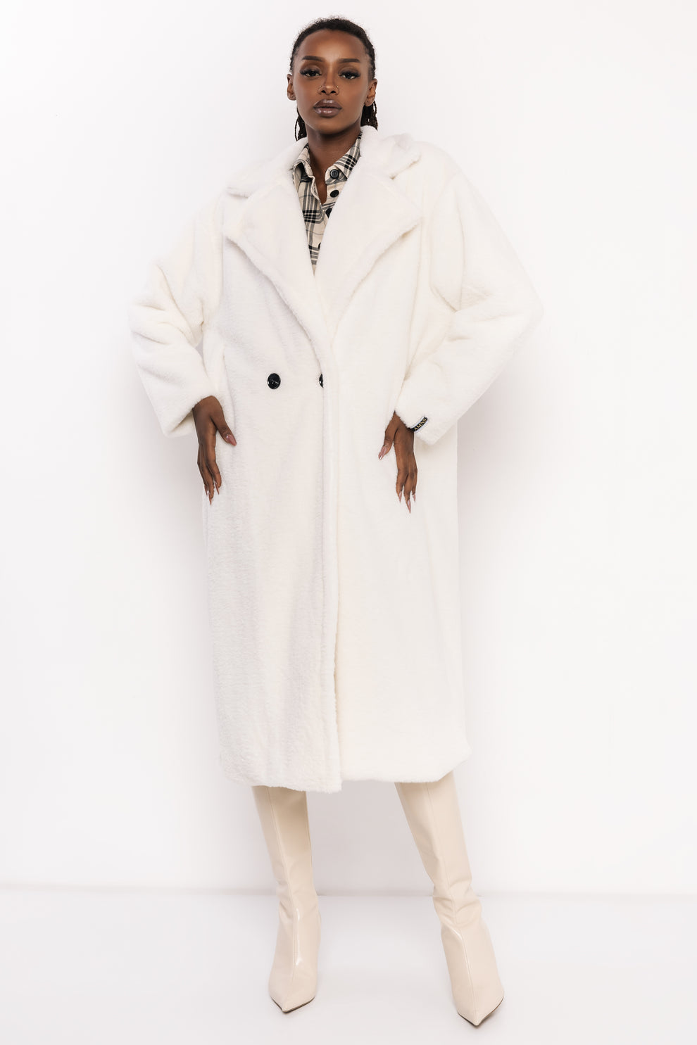 AMNESIA Floris kabát krémový