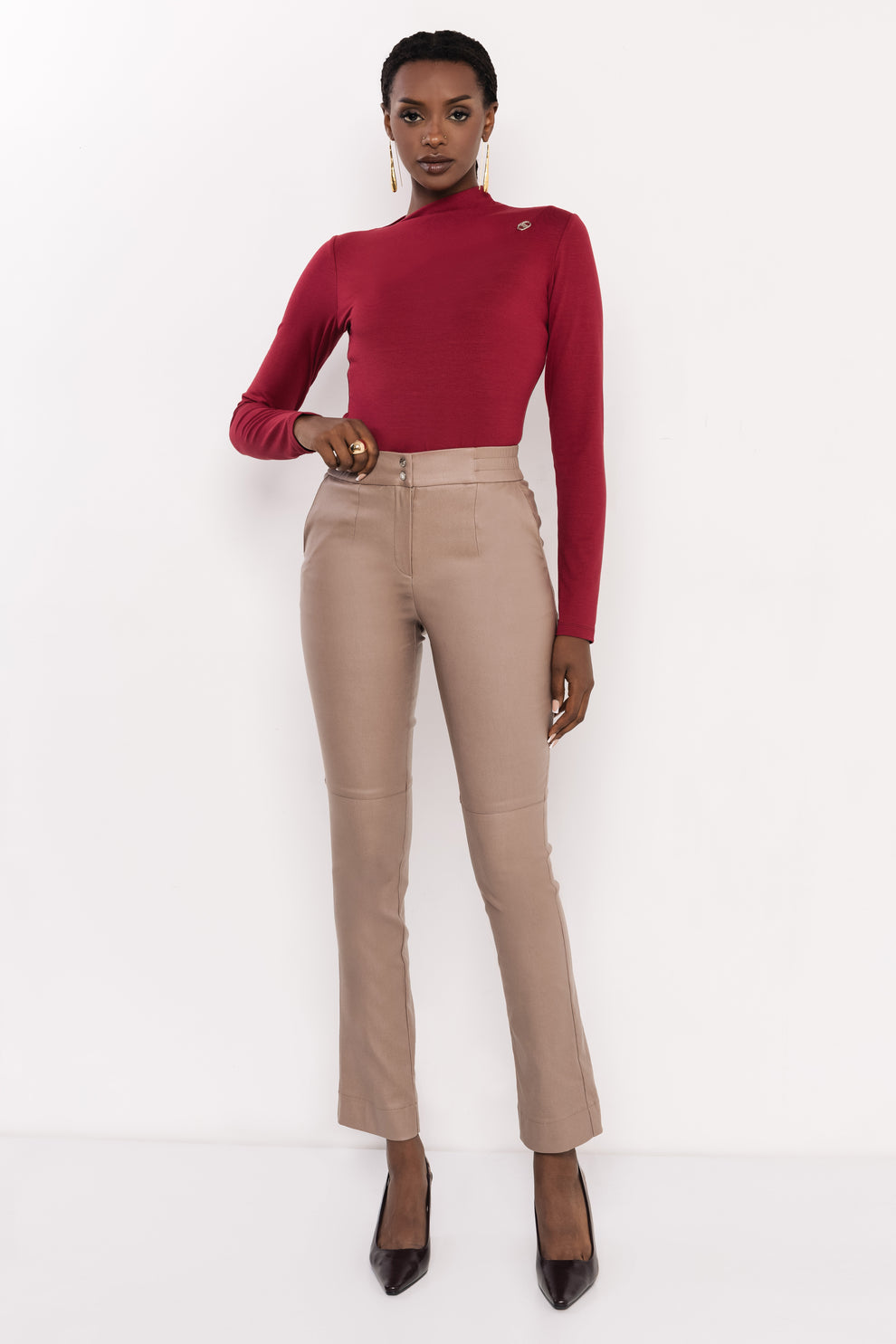 AMNESIA Tibol nohavice hnedé