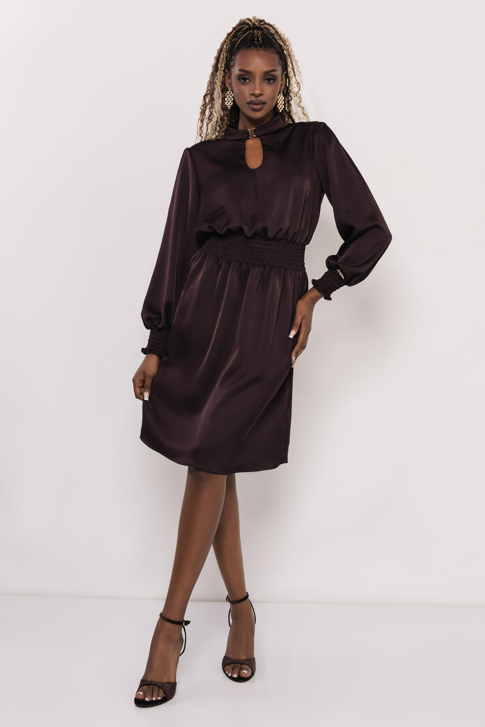 AMNESIA Inara šaty hnedé