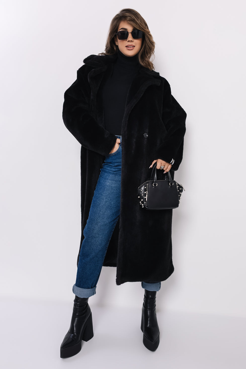 AMNESIA Floris kabát čierny