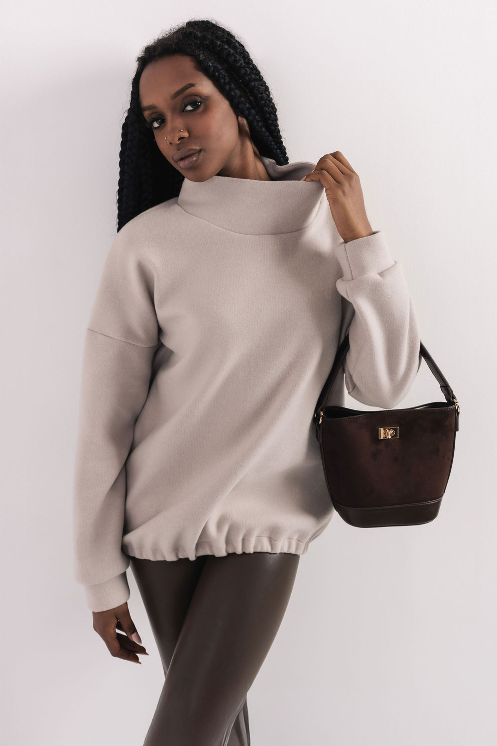 AMNESIA Glassi pulóver béžový