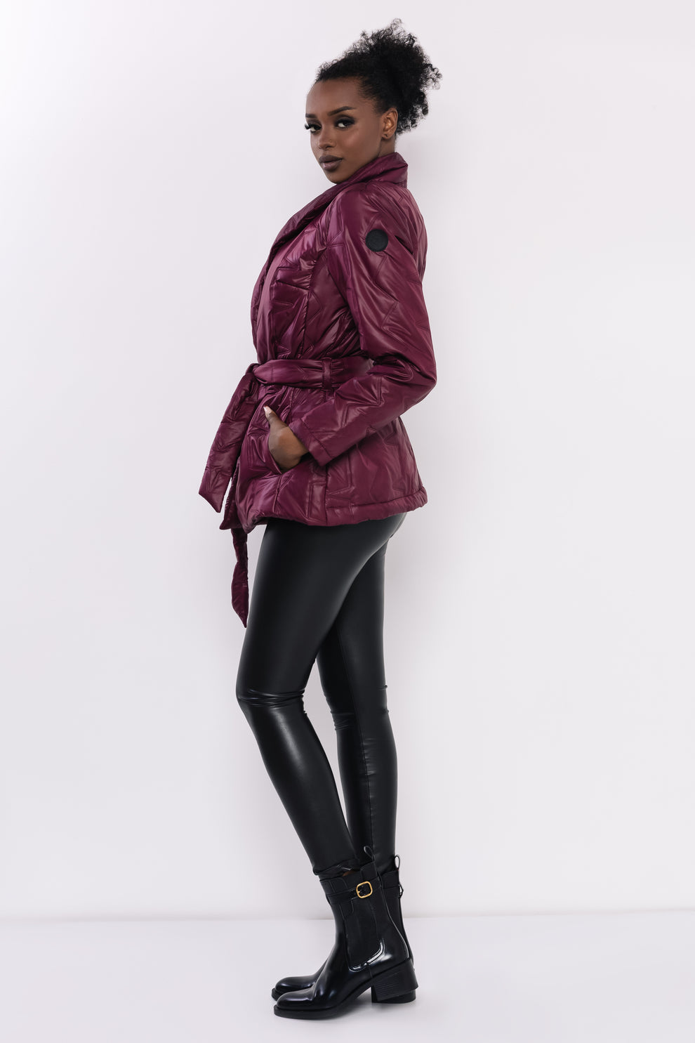 AMNESIA Lizel kabát bordový